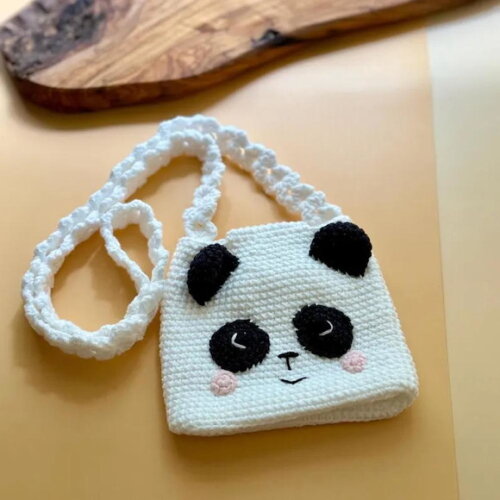 Receita Bolsa Panda Amigurumi