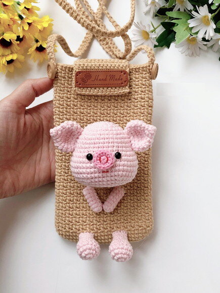 Receita Bolsinha Porco Amigurumi