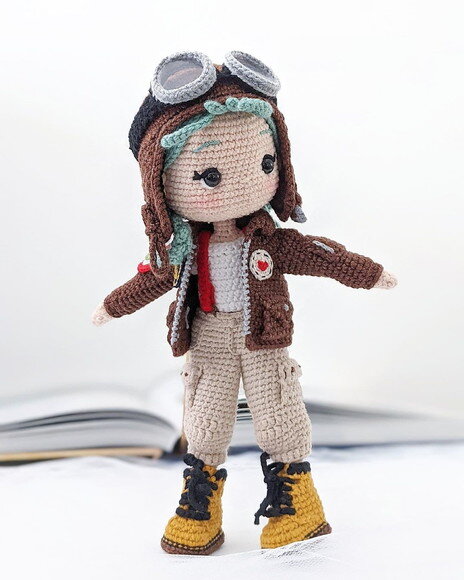 Receita Boneca Aviadora Amigurumi
