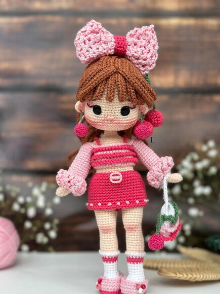 Receita Boneca Cereja Amigurumi