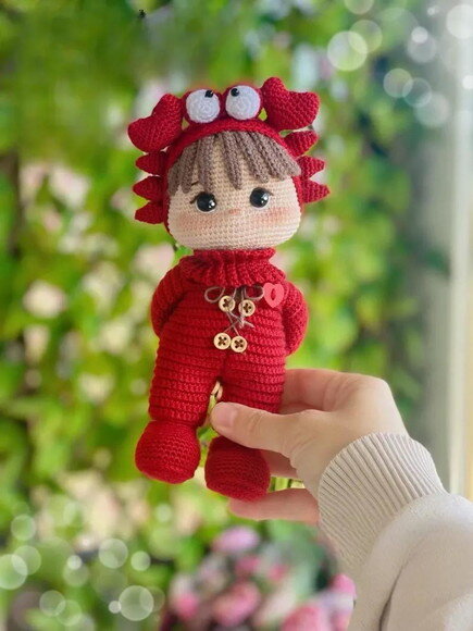 Receita Boneca Caranguejo Amigurumi