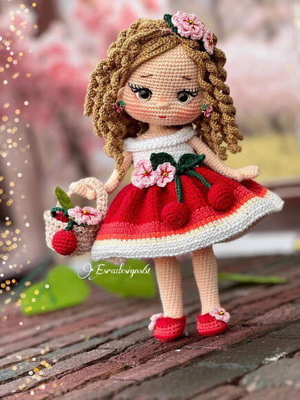 Receita Boneca Cereja Amigurumi