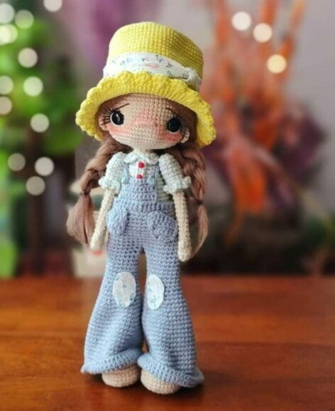 Receita Boneca Chapeu Amigurumi