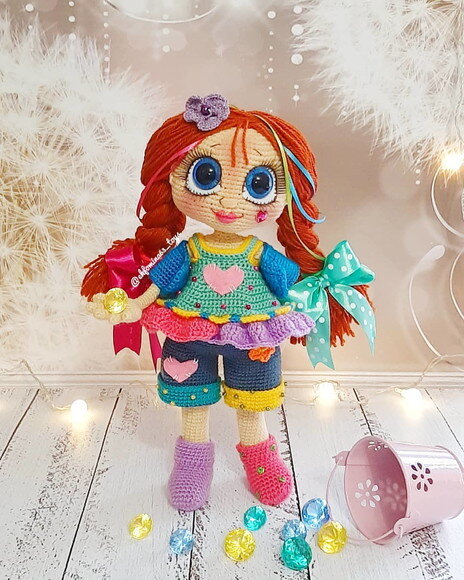 Receita Boneca Colorida Amigurumi