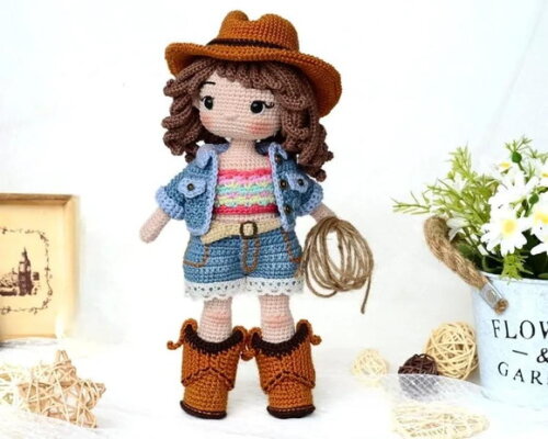 Receita Boneca Cowboy Amigurumi
