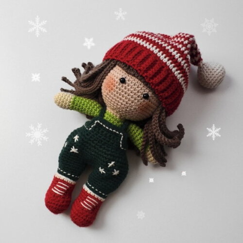 Receita Boneca de natal Amigurumi