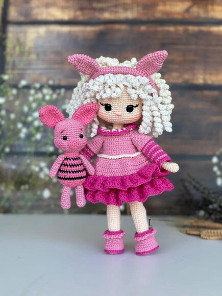 Receita Boneca e Porco Amigurumi