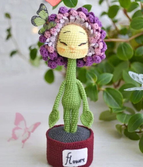 Receita Boneca Flor Amigurumi
