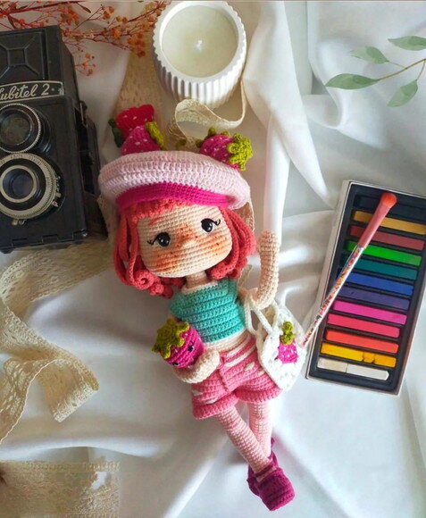 Receita Boneca Framboesa Amigurumi