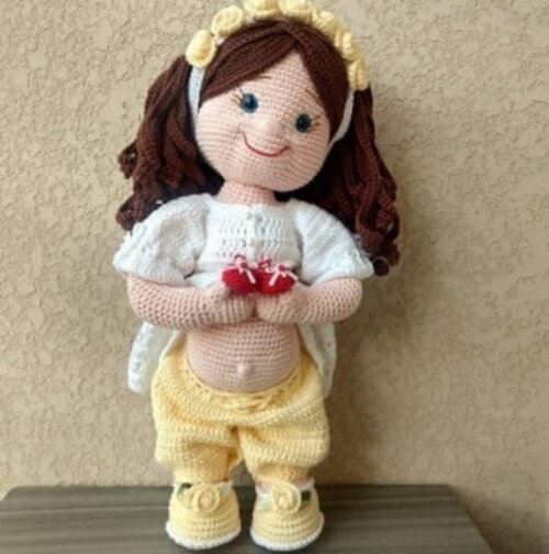 Receita Boneca Gravida Amigurumi