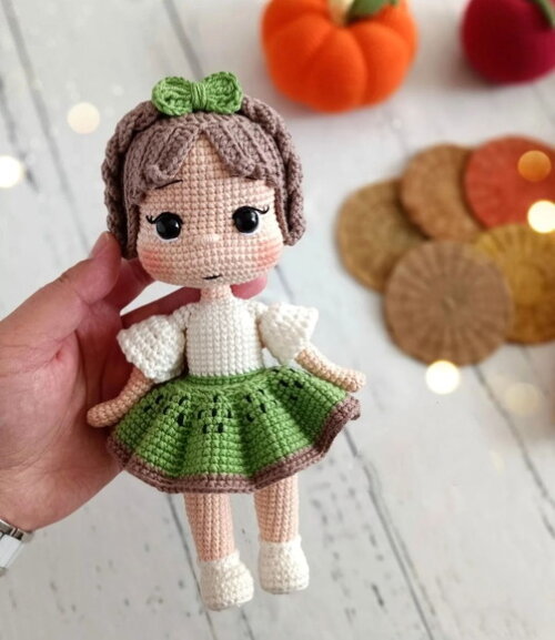 Receita Boneca Kiwi Amigurumi