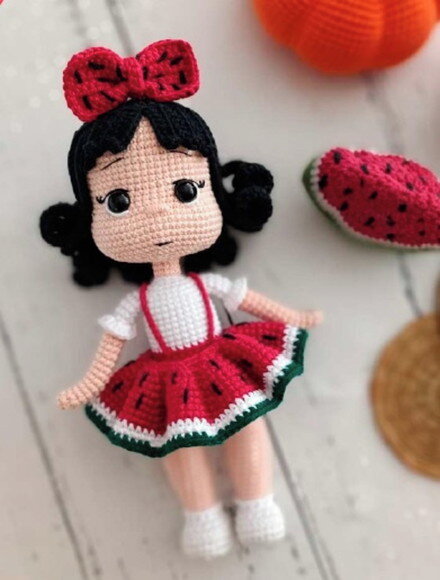 Receita Boneca Melancia Amigurumi