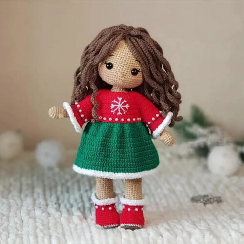 Receita Boneca Natalina Amigurumi