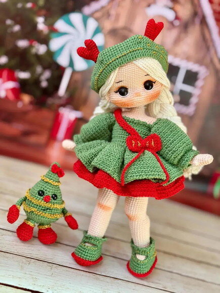 Receita Boneca Natalina Amigurumi