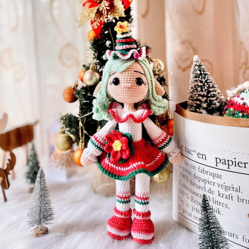 Receita Boneca Natalina Amigurumi