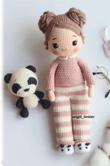 Receita Boneca Pijama Amigurumi