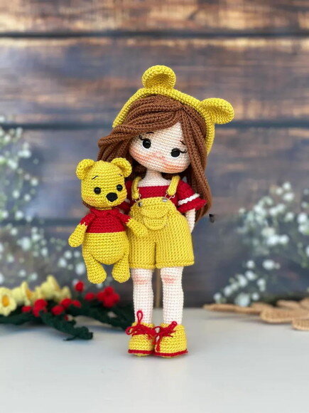 Receita Boneca Pooh Amigurumi