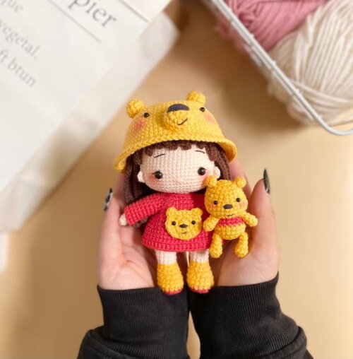 Receita Boneca Pooh Amigurumi