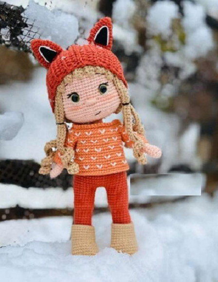 Receita Boneca Raposa Amigurumi