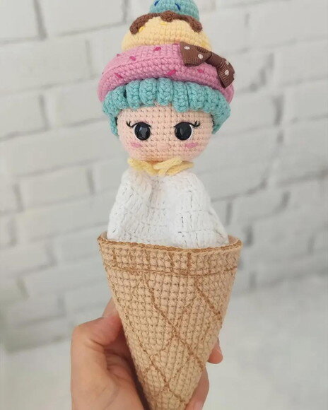 Receita Boneca Sorvete Amigurumi
