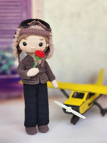 Receita Boneco Aviador Amigurumi