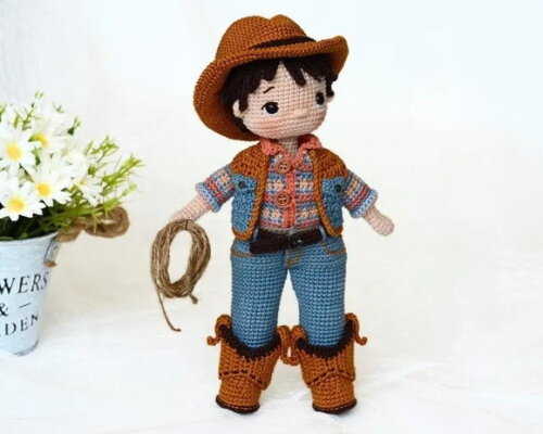 Receita Boneco Cowboy Amigurumi