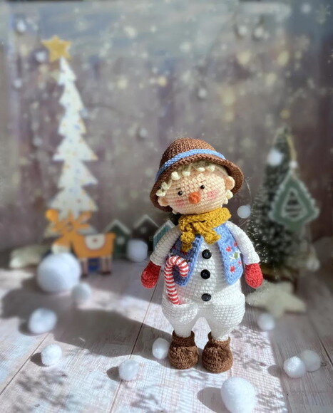 Receita Boneco de Neve Amigurumi
