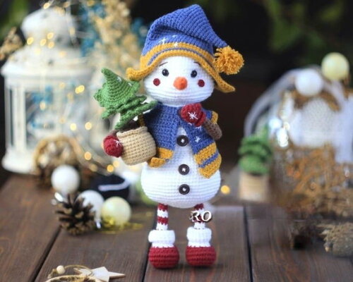 Receita Boneco de Neve Amigurumi