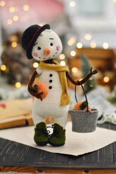Receita Boneco de Neve Amigurumi