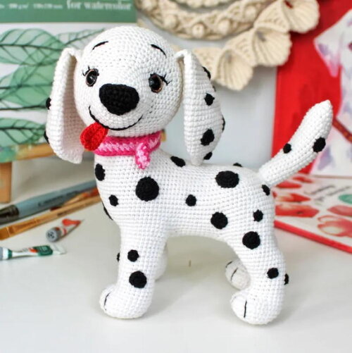 Receita Cachorro Dalmata Amigurumi