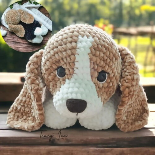 Receita Cachorro Deitado Amigurumi