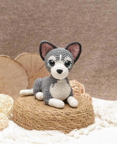 Receita Cachorro Husky Amigurumi