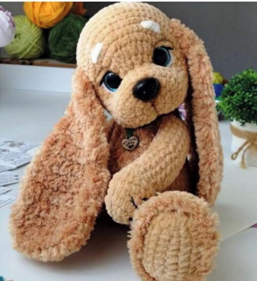 Receita Cachorro Orelhudo Amigurumi