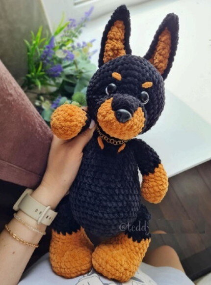 Receita Cachorro Pastor Alemão Amigurumi