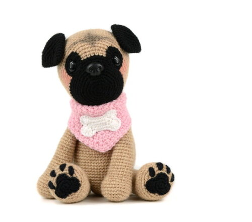 Receita Cachorro pug amigurumi