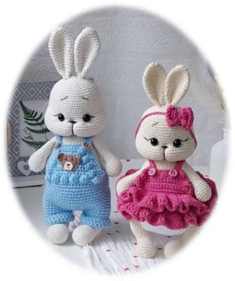 Receita Casal de Coelhos Amigurumi