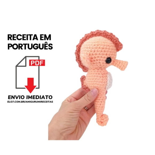 Receita Cavalo marinho Amigurumi