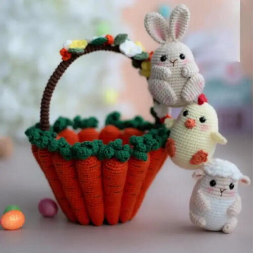 Receita Cesta Coelho Amigurumi