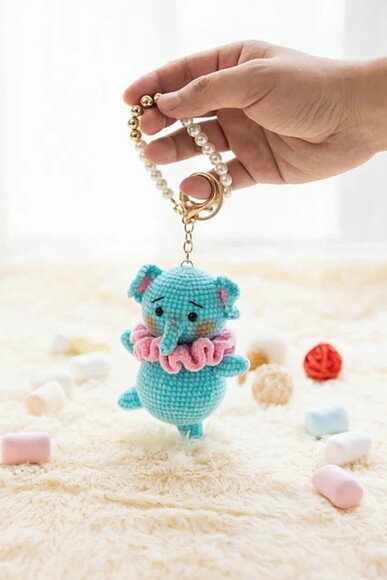 Receita Chaveiro Elefante Amigurumi