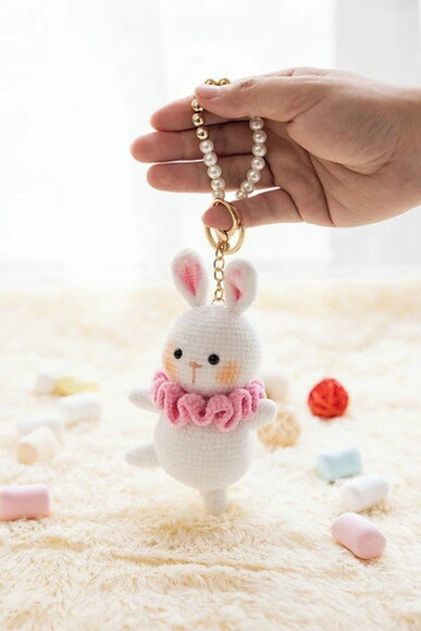 Receita Chaveiro Coelho Amigurumi