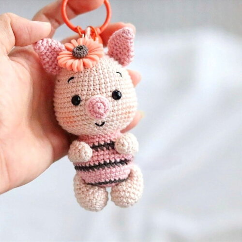 Receita Chaveiro Leitão Amigurumi