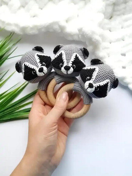 Receita Chocalho Guaxinim Amigurumi