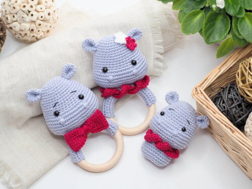 Receita Chocalho Hipopotamo Amigurumi