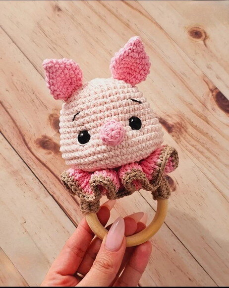 Receita Chocalho Leitão Amigurumi