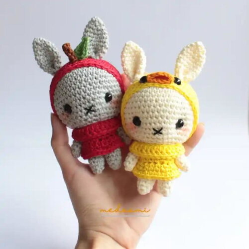 Receita Coelhinhos Amigurumi
