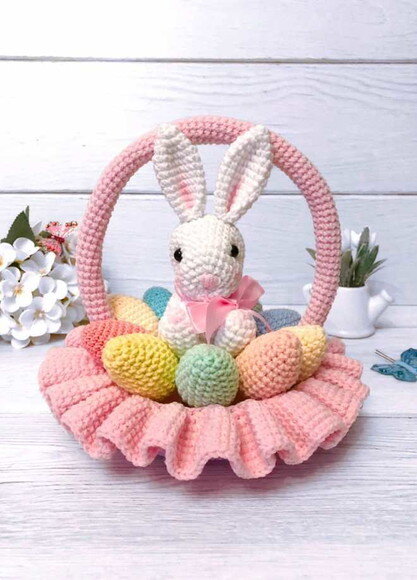 Receita Coelho Cesta de Ovos Amigurumi