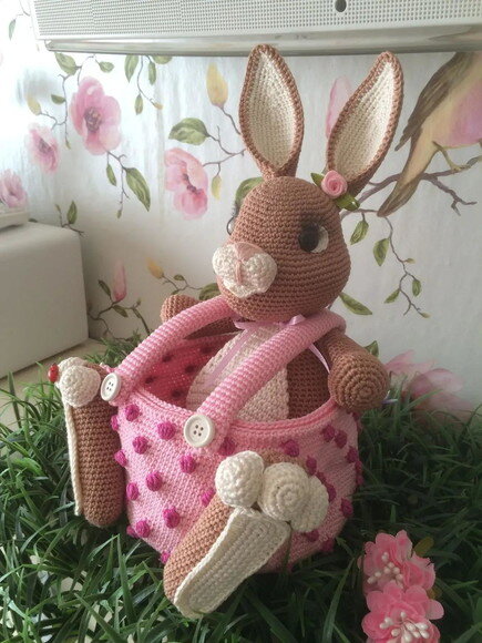 Receita Coelho Cesto Amigurumi