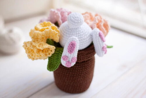 Receita Coelho no Vaso Amigurumi