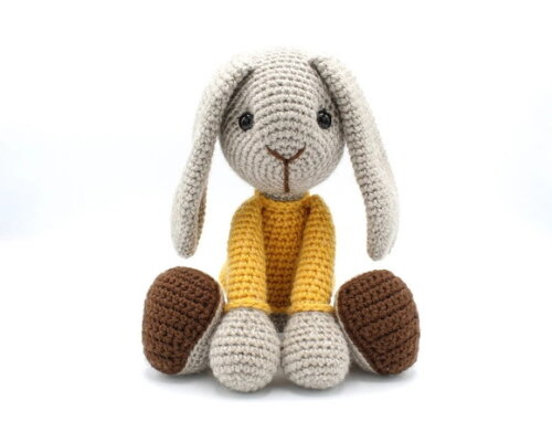 Receita Coelho Sentado Amigurumi