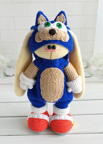 Receita Coelho Sonic Amigurumi